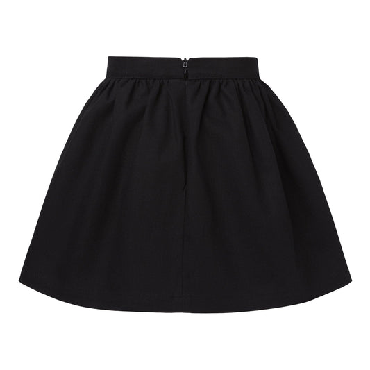 Black Cotton Canvas Skirt