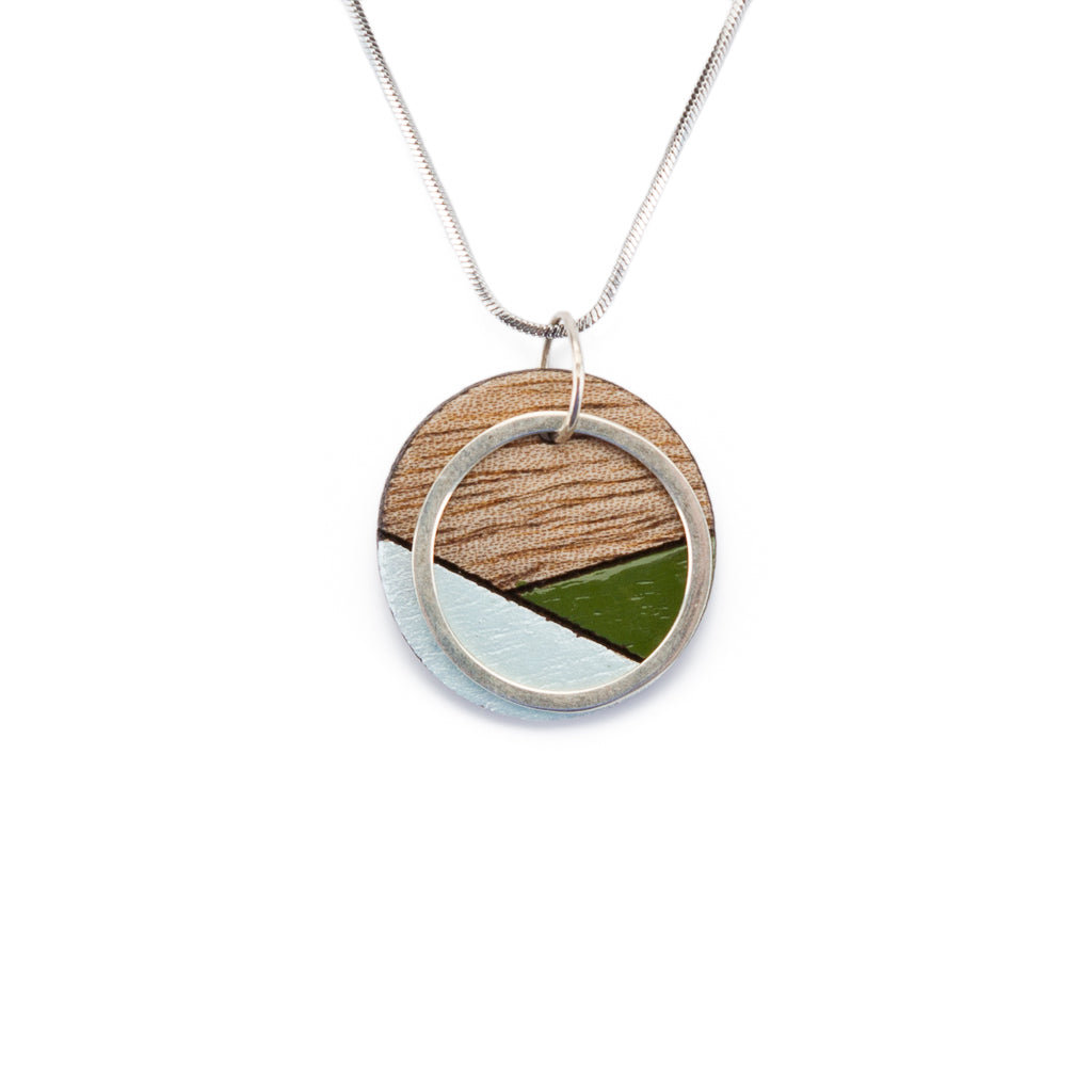 Conture Recycled Wood Silver Necklace (6 Colours available)