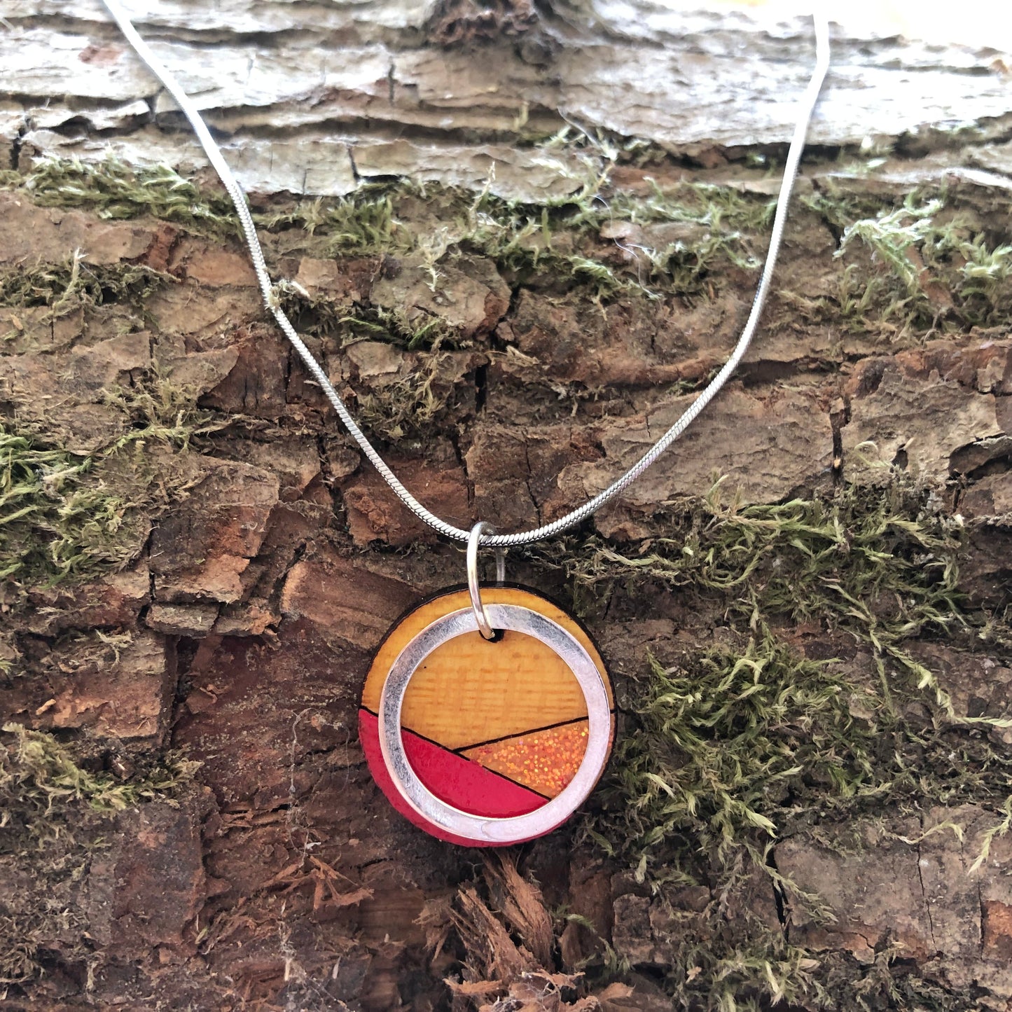 Conture Recycled Wood Silver Necklace (6 Colours available)