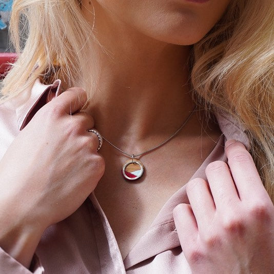 Conture Recycled Wood Silver Necklace (6 Colours available)