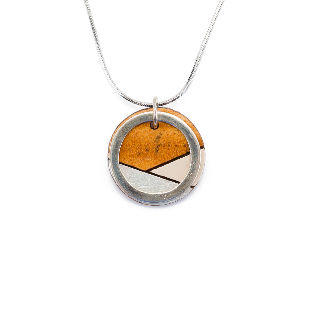 Conture Recycled Wood Silver Necklace (6 Colours available)